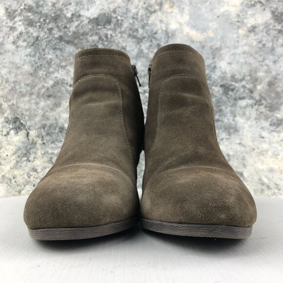GH Bass & Co Women's Size 8M Ayda Brown Suede Side Zip High Heel Ankle Booties - Picture 2 of 12